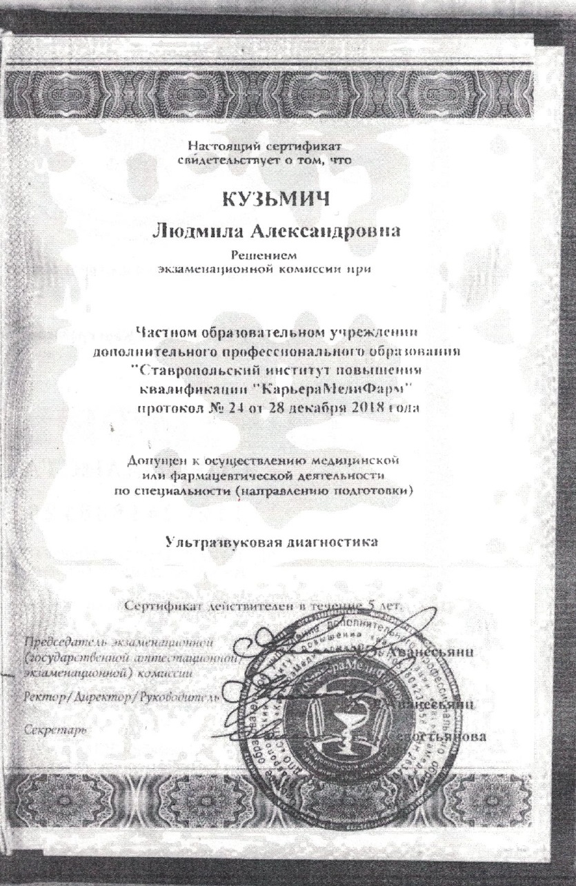 Скан сертификата об образовании, Долматова Л. А., 2 страница